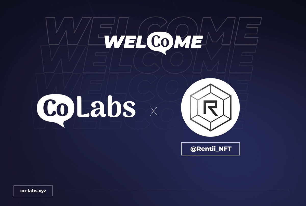 CoLabs_xyz's tweet photo. We would like to announce a new collaboration at @CoLabs_xyz 💭

Welcome to @Rentii_NFT 👀 https://t.co/BlOrvHfUhU