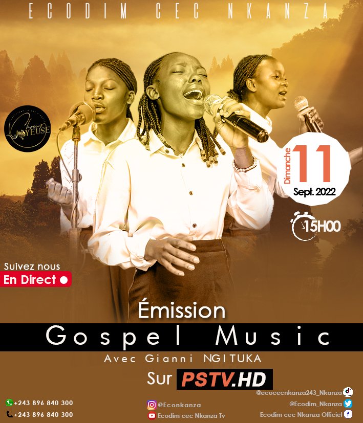 ecodim_Nka's tweet photo. Suivez nous en direct sur PSTV.HD à 15H00 heure de Kinshasa. #évangelisation #talentkid #gospelkid #ecodim_cec_nkanza https://t.co/IWvVlVozvA