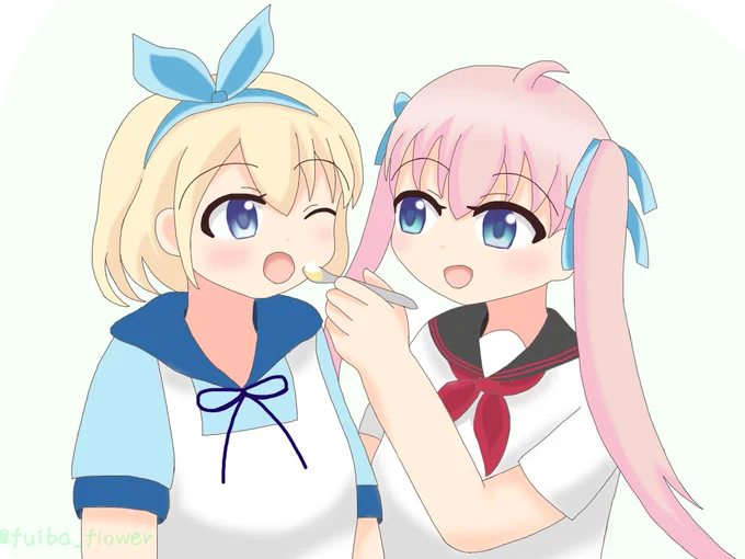 「あ～ん…///」まひろ先生、お誕生日おめでとうございますそらちゃんにお誕生日ケーキを食べさせてもらうまひろ先生描いてみました!そらまひ尊い…#風花お絵かき#宮沢まひろ生誕祭2022#宮沢まひろ誕生祭2022#初恋れ〜るとりっぷ 