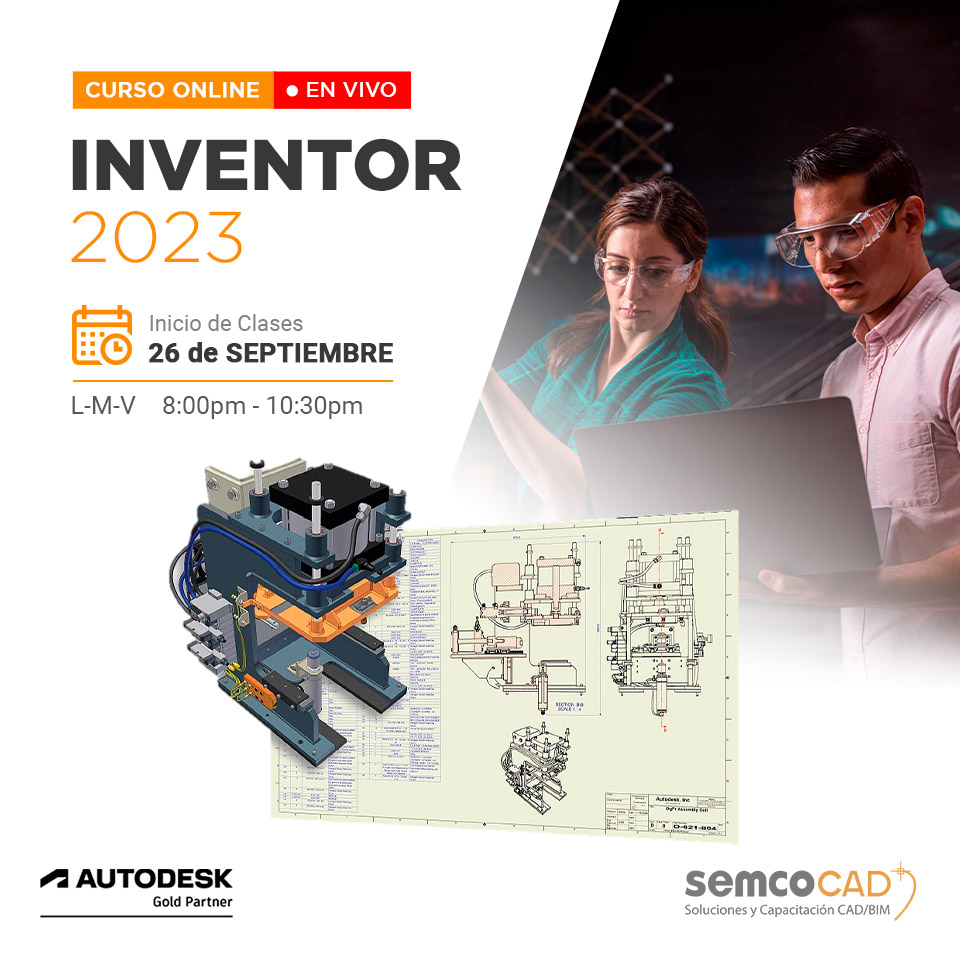 SemcoCAD's tweet photo. ¿Buscas darle un impulso a tu carrrera profesional? Domina #Inventor y maneja herramientas de diseño mecánico, documentación y simulación de produtos 👨‍💻👩‍💻

👉 Contáctate con nosotros: https://t.co/lpZATulNAx 
✅ Inicio de clases: 26 de septiembre
✅ Modalidad: ON-LINE https://t.co/IfxIrFeHGV