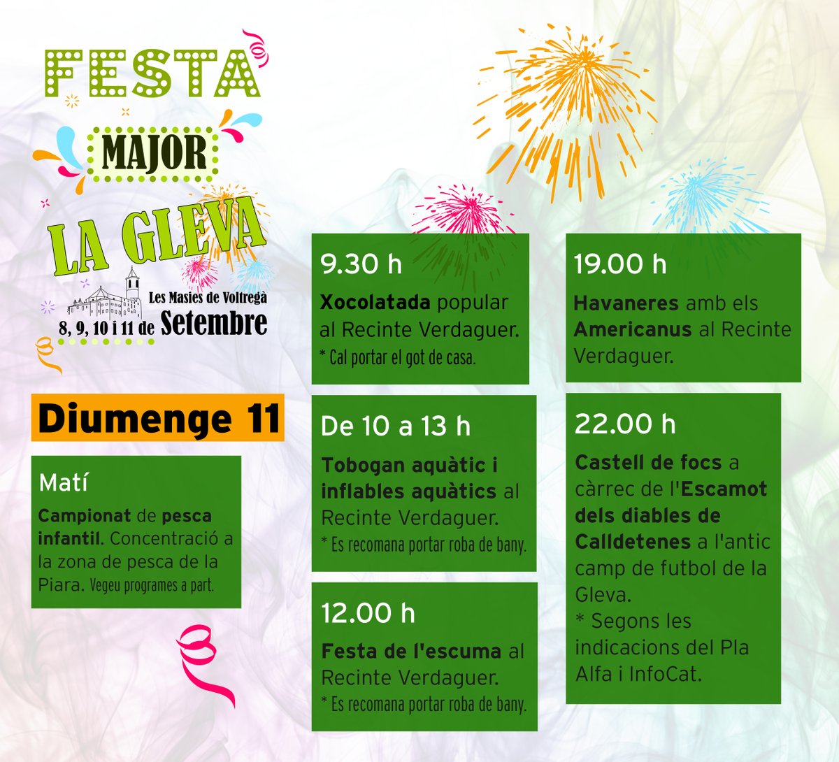 masies_voltrega's tweet photo. Tanquem la #FestaMajor de #LaGleva amb els actes de diumenge 11 de setembre

Us hi esperem!

#lesMasiesdeVoltregà #LMV #CulturaLMV #FMGleva #FMGleva2022 https://t.co/QRHGyr9O1U