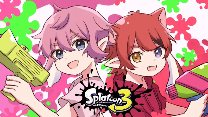 コラボ放送ありがとうございました2人のスプラトゥーン新鮮で楽しかったです#さとみギャラリー#りいぬぎゃらりー 