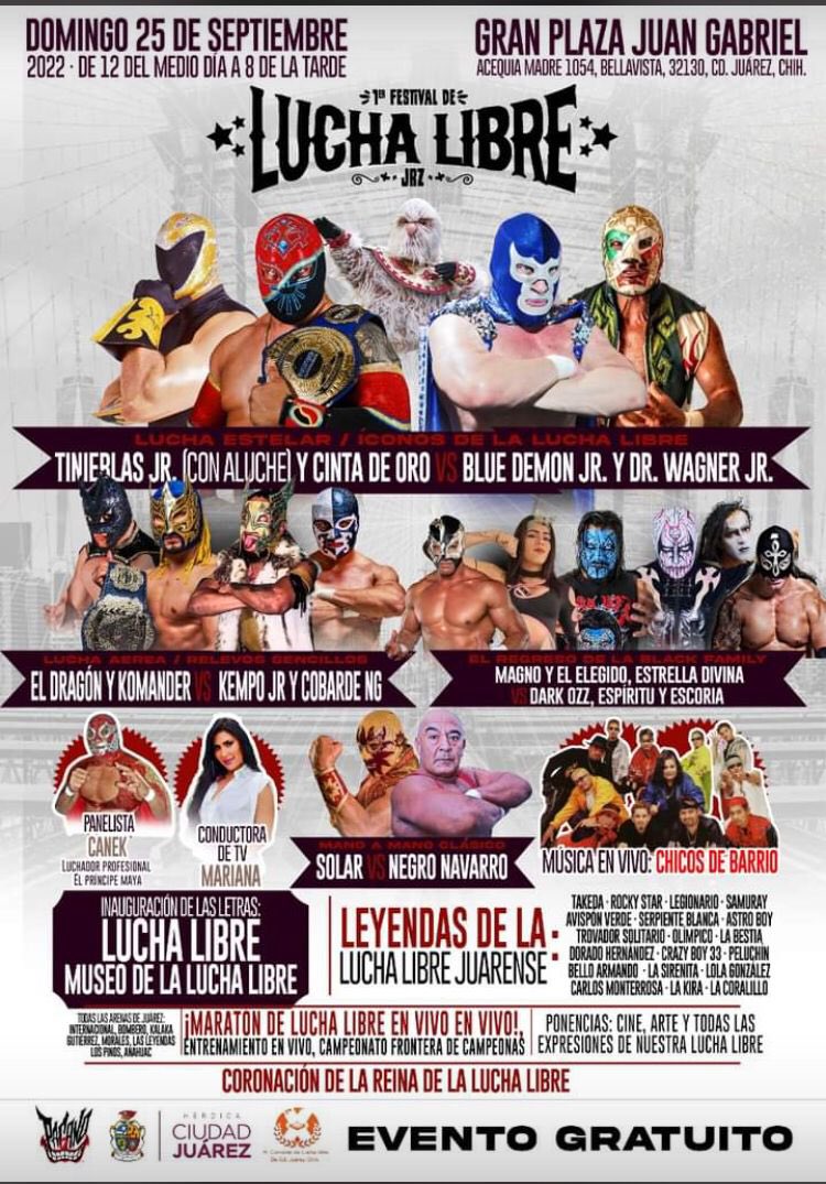 tinieblasjrfull's tweet photo. Nos vemos en @SE_CdJuarez #cdjuarezchihuahua @mas_lucha #luchalibre #full_tv todos los Domingos @tinieblasjrfull https://t.co/wepKhHAxEA
