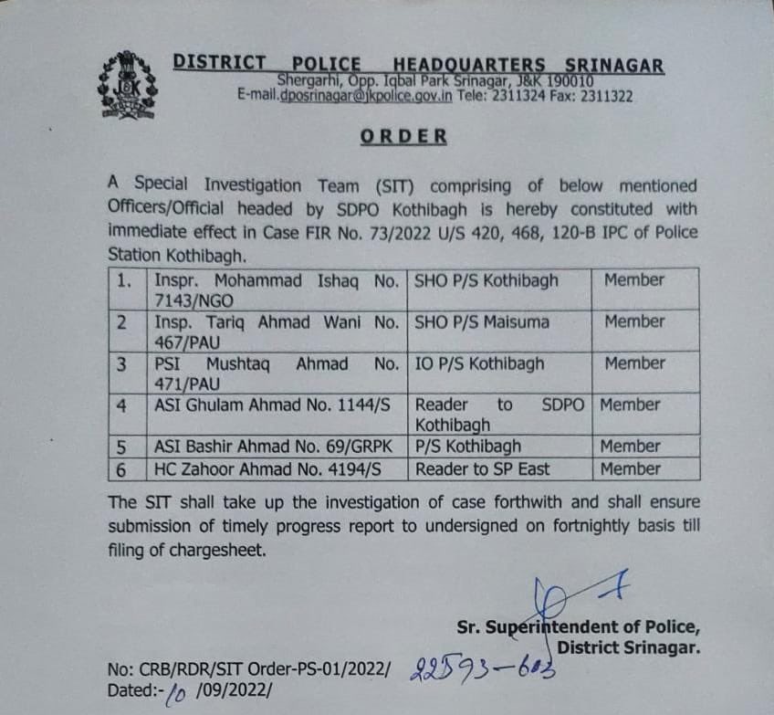 Srinagar Police tweet media