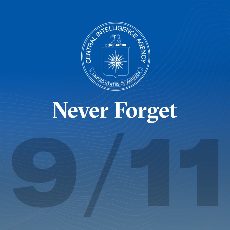 This past Friday, #CIA observed a moment of silence at 8:46 a.m. Eastern Time, the exact time when the first plane hit the World Trade Center. Agency officers remembered the men, women, and children who lost their lives in the 9/11 terrorist attacks.