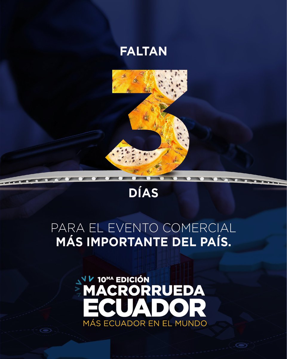 ProEcuador_'s tweet image. 🔵Solo faltan 3 días para recibir a compradores internacionales de más de 20 países y exportadores de todos los rincones del país.     #MacrorruedaEcuador🇪🇨 
#MásEcuadorEnElMundo🌎