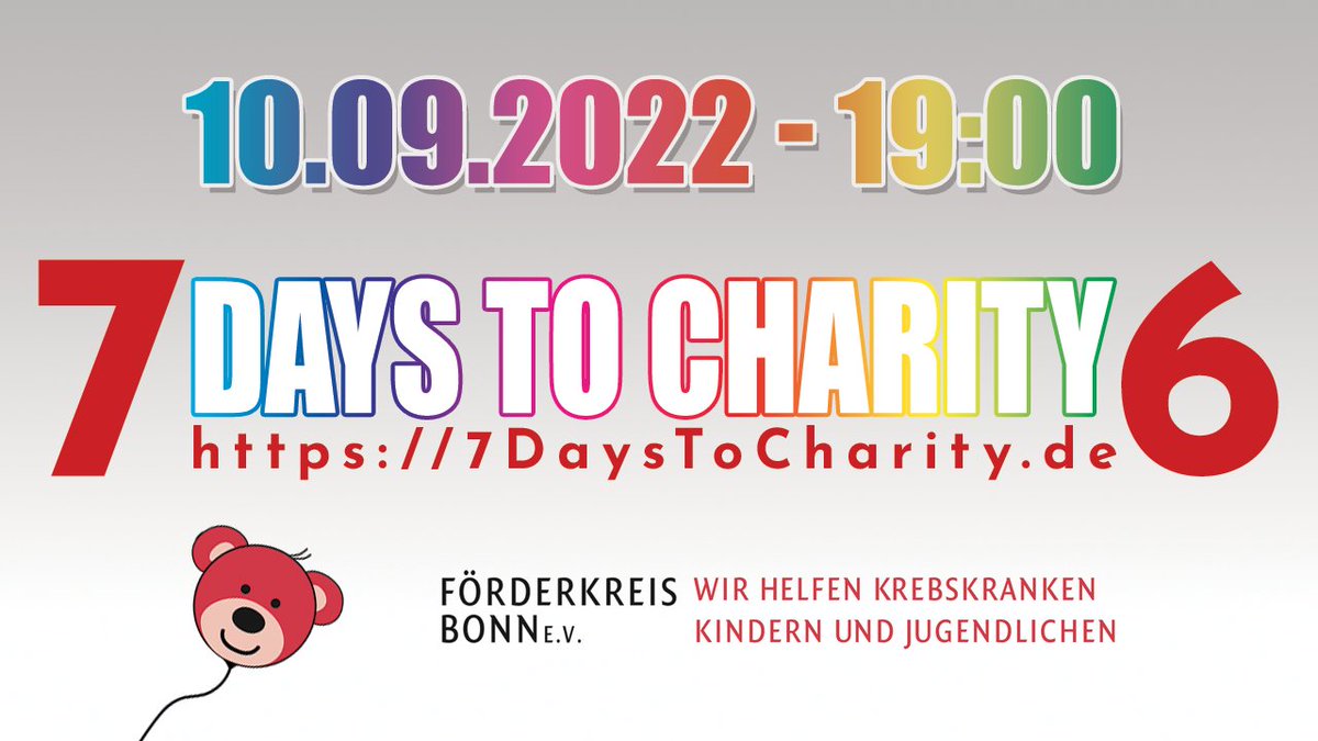 Schnitzel_Games's tweet photo. In weniger als 2 Stunden startet #7DayToCharity6 #live auf @TwitchDE 

Stellt Getränke kalt, füllt die Chips nochmal auf und freut euch auf einen tollen Abend!

https://t.co/14vEafPCUn

#LiveStream #streamers #charity #KrebsIstEinArschloch https://t.co/1Qc2Kq5MyV