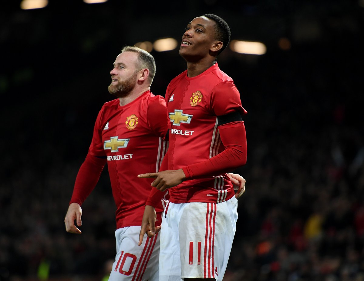 Anthony Martial: "We have spoken about being genuine and so I can speak about Wayne Rooney. He's the best player I have played with, always playing for the team, always at 100%, no fuss. A monster. And a model as a footballer." [@francefootball]