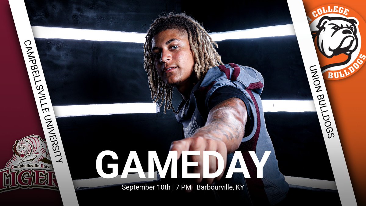 CvilleTigersFB's tweet photo. It's GAMEDAY for the Tigers!! 

🆚 Union College
📍Barbourvillle, KY 
🕜 7:00 p.m. ET
📺 https://t.co/NYuay2dadN
📊 https://t.co/IEmv4AzJpp
#️⃣ #GAMEDAY https://t.co/QEPsSWswT5