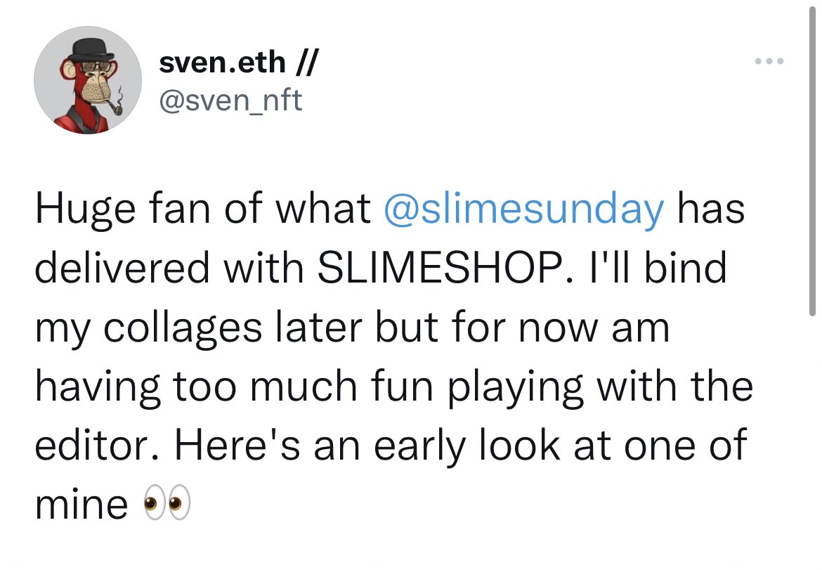 We set out with a concept to shift the narrative in this space, this project is about collectors collecting solely to enjoy the art and the artistic process. I am blown away by the response from people who have used the tool, here’s some of my favorites❤️