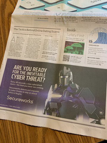 Natasha_D_G's tweet photo. Oh hello there Wall Street Journal, you called?! @Secureworks is defending every corner of cyberspace!

@WSJ #DefendingEveryCorner #Cybersecurity https://t.co/MnuClBBB3n