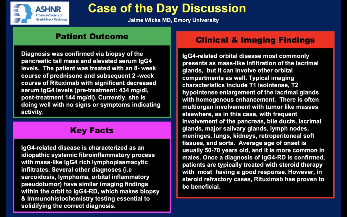 #ASHNR22 Case of the Day #8 ANSWER: IgG4-related orbital disease! Thx Drs. Wicks 4 case! @AshokSrini15 @callyrobs @DShatzkes @CDP_Rad @rhwiggins @nakoontz @cmtomblinson @CMGlastonbury @tabby_kennedy @PhilipRChapman1 @RadRupa @AnnJayMD1 @amyfjuliano @CharBranstetter @WmOBrienDO