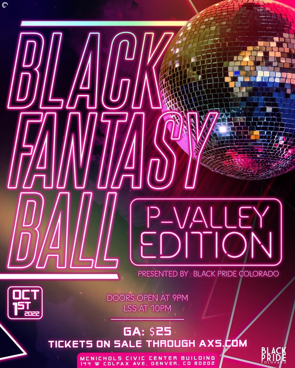 TICKETS ARE ON SALE NOW! ✨

Be sure to grab your tickets for the Black Fantasy Ball Weekend 09/30-10/1!

CLICK THE LINK BELOW TO PURCHASE TICKETS!  

Link: axs.com/series/15785/b…

See you there! 🌈 <a href="/AllDayNicco/">Nicco Annan</a> 

#blackpridecolorado #youthseen #blackexcellence #blackfantasyball