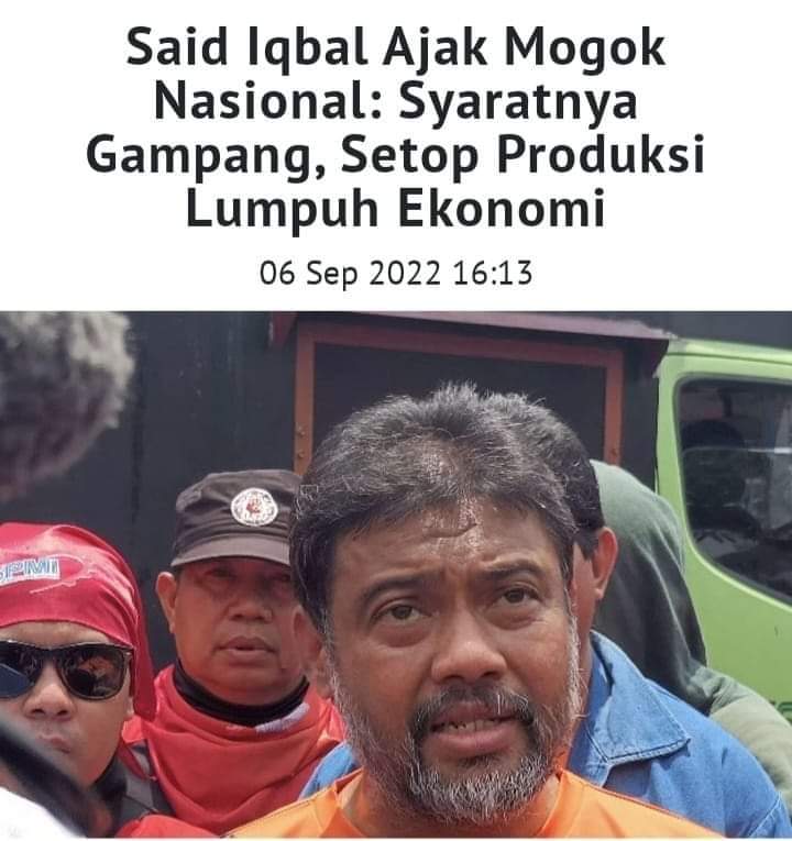 Yg Lumpuh Itu Ekonomi Keluarga Kalian. Jatah Belanja Utk Anak Istri juga Mogok. Jadi Berpikirlah scara Rasional. Demo Tdk akan Menyelesaikan mslh, Krn saya juga Buruh Saya percaya dgn perusahaan yg mempekerjakan saya. Klo kalian msh percaya sama si Iqbal brrti kalian msh oon 🤣