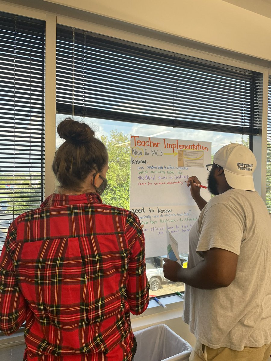 labrowder's tweet photo. #LPtech teachers collaborating and connecting around the MC#3 rubric and more this morning. Their innovation around #blendedlearning is focused on student data to personalizing learning. #AISDproud https://t.co/FhWFW9MMzC