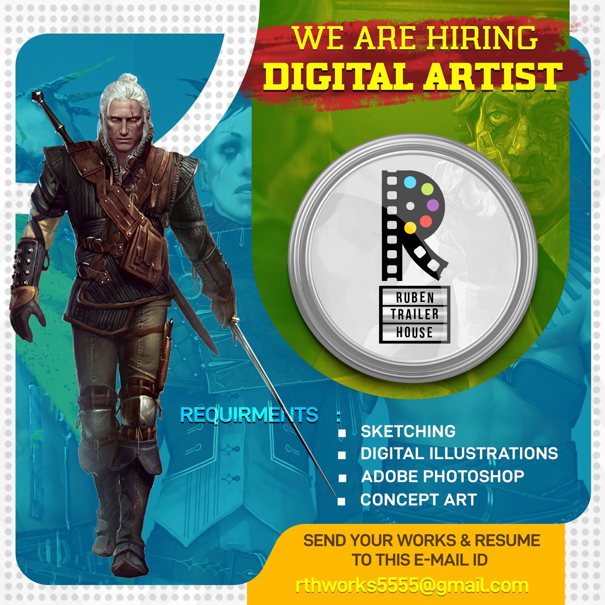 Ruben_trailers's tweet photo. #DigitalArtistwanted #Hiring 📣

Mail ur resume &amp; works to
rthworks5555@gmail.com https://t.co/6CCzedALkr
