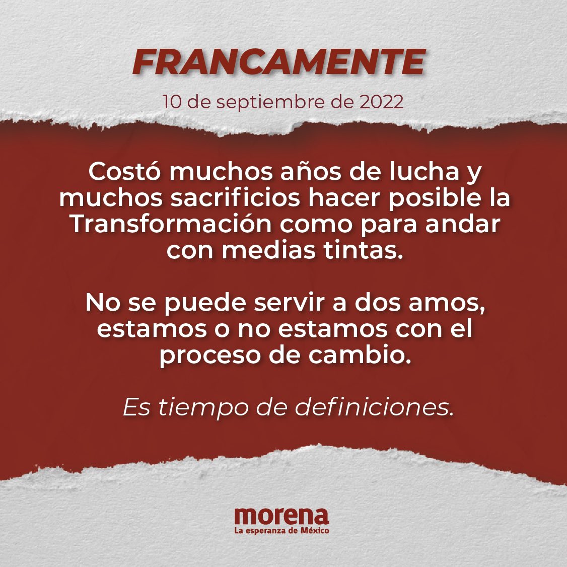 PartidoMorenaMx's tweet photo. #Francamente https://t.co/h9ZHLnSmQP