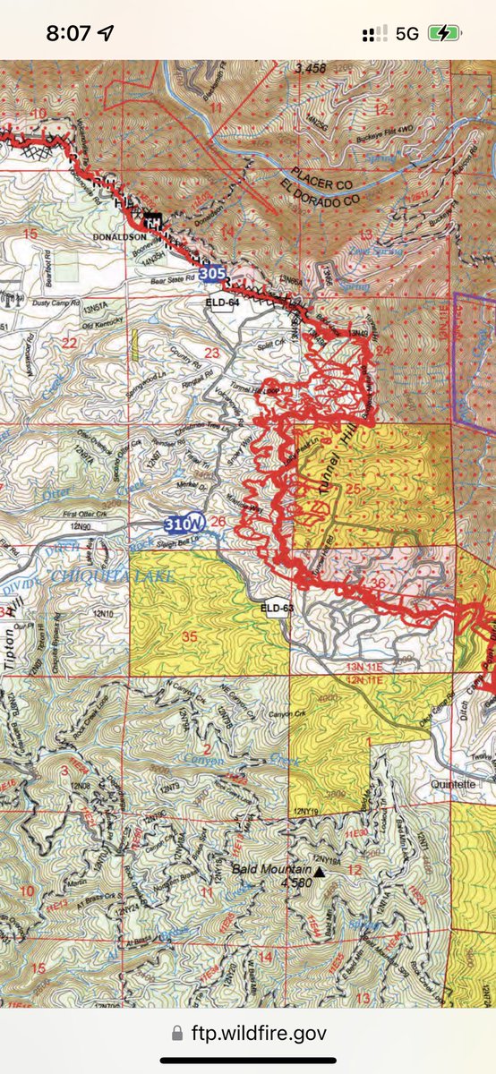 LEGOJeep's tweet photo. @Tiffni1971 @dawnification Where do mean gone ? These are is the best publicly available maps that  I can find of the fire line this am in that area. I’m not sure what the yellow sections mean / are. If anyone can help clarify please do. https://t.co/DPt01xPJgt