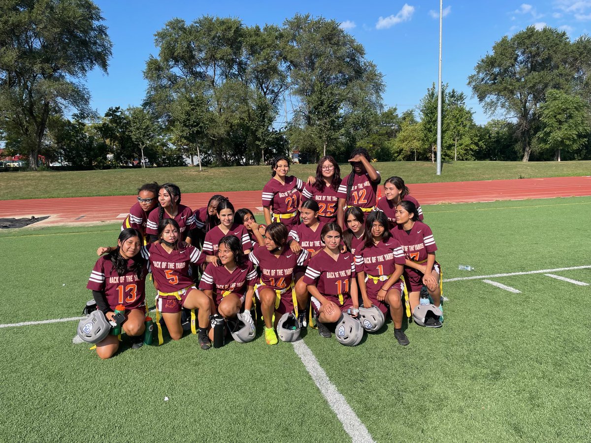 BOYCPathletics's tweet photo. THE defending city champion girls flag football team picking up RIGHT where they left off after defeating @CurieHS 44-6!! https://t.co/WaSZ42C3Us