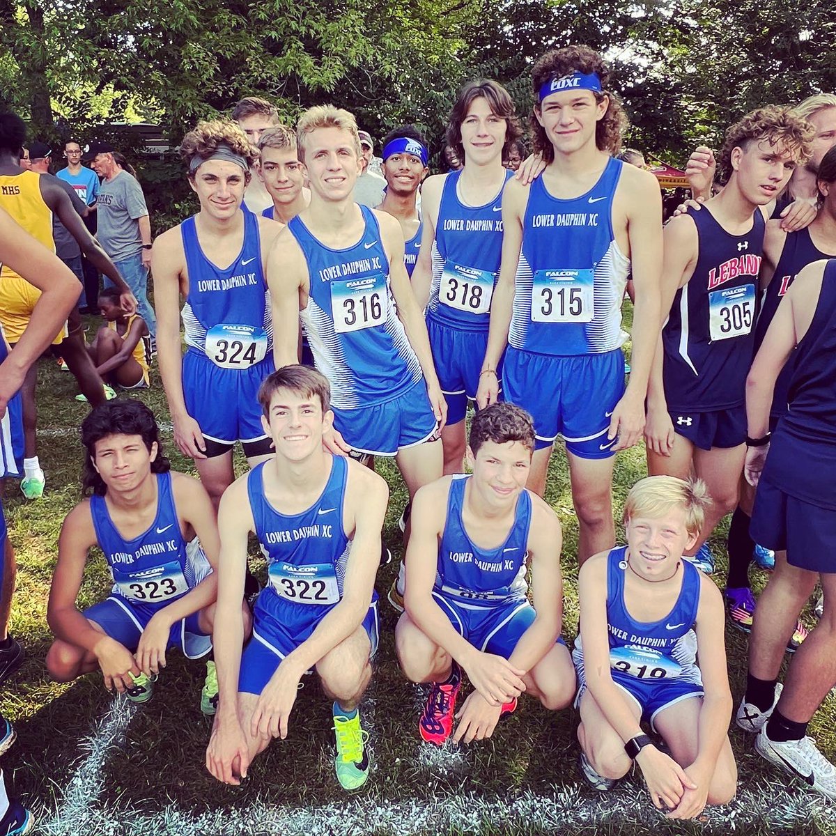 LDFalconsXC's tweet photo. What a day for #LDXC at the 2022 Dutchmen Invitational! 

PRs across the board, two top 10 finishes from seniors Cory Miduri and Mason English! 

The boys team finished 3rd overall out of 21 teams! 

Great day for the Falcons! 

#falconpride #GoLD https://t.co/YTvdlTVYzr