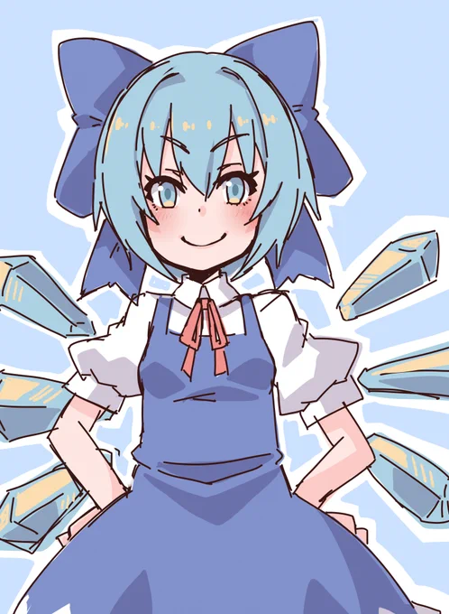 椛ちゃん以外の東方キャラを描いてみようチルノ 