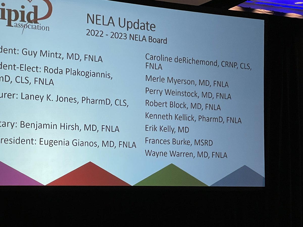 LaneyJonesRx's tweet photo. Excited to serve on the NELA board @lipidpharm @GuyMintzMD Benjamin Hirsh https://t.co/qB2cj81eYd