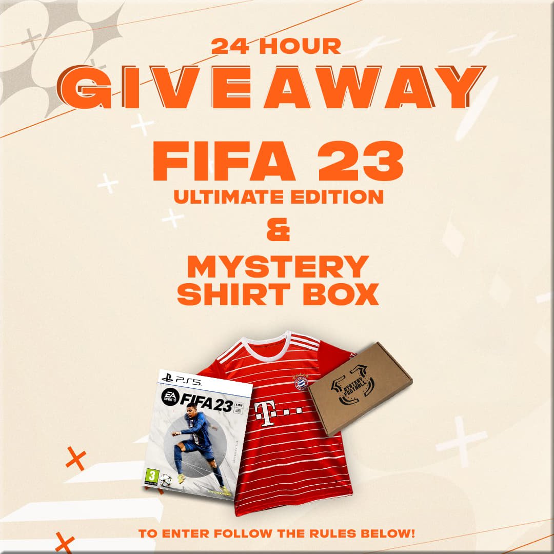 saf_cal's tweet image. 🎉 24 Hour Giveaway 🎉

🎮 FIFA 23 Ultimate Edition +
📦 Mystery Shirt Box

1 Lucky Winner.

To Enter: 🔁 + ♥️
Follow: @MysteryFootba11 + @SAF_gg 

Winner Chosen tomorrow at 5pm