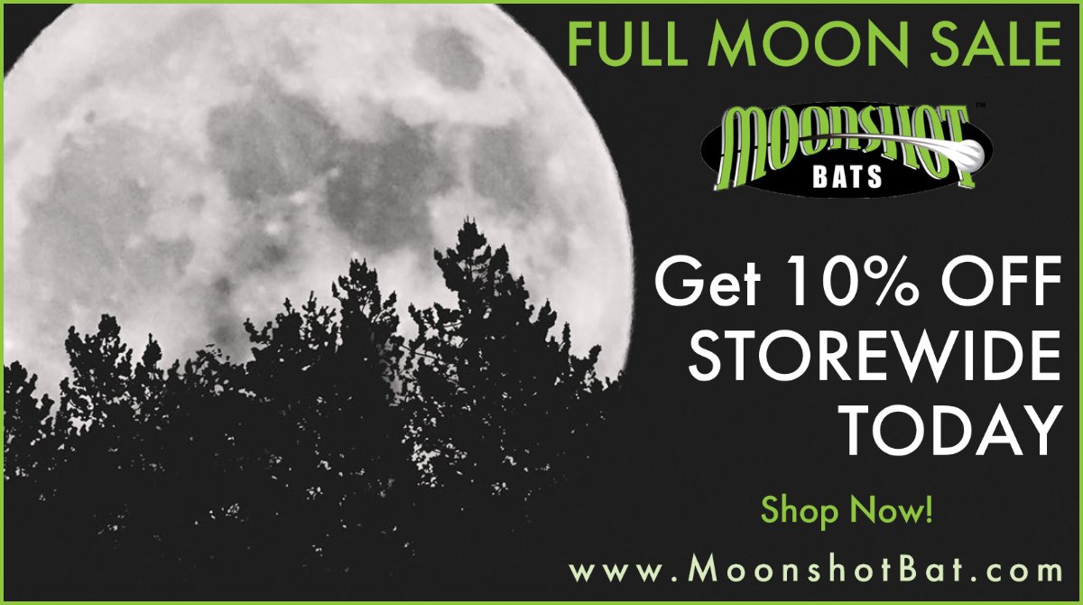 Our Full Moon Sale is on! 🌕
Get 10% OFF Storewide Today.
Discount reflected in cart. Save now.
Shop Moonshotbat.com