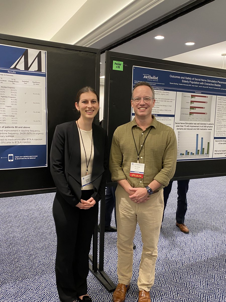 RRGonzalezMD's tweet photo. Let’s welcome @rachelstading to #medtwitter! She’s MS3 “physicianeer” at @TAMUmedicine #EnMed interested in urology. 🤩presentation @SCSAUA about third line OAB therapies in the elderly #interstim #axonics #Botox @HMethodistUro @rosekhavari @KKseattle @NatHernandezB @UroResidency https://t.co/ZmNwqokA0E