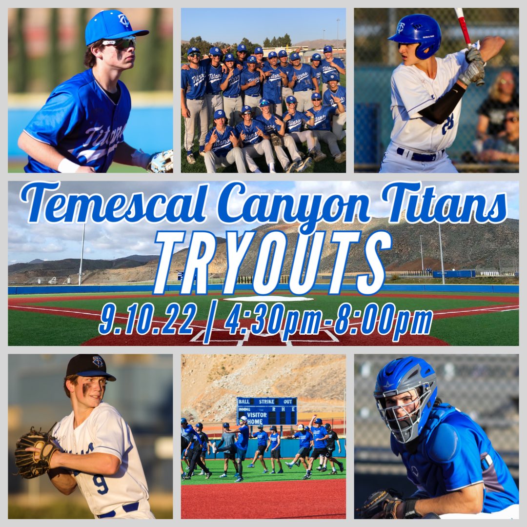 TCTitansBsbl's tweet photo. Today is the day! We are excited to see the future of Titans Baseball on the field together for the first time! Tryouts begin at 4:30pm and we should finish up by 8pm. See everyone later today! https://t.co/M8qo8CAaZ9