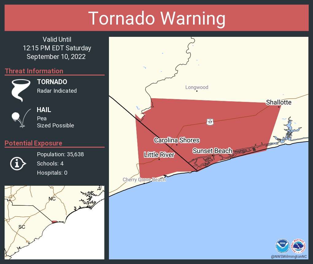NWS Tornado on Twitter "Tornado Warning including Little River SC