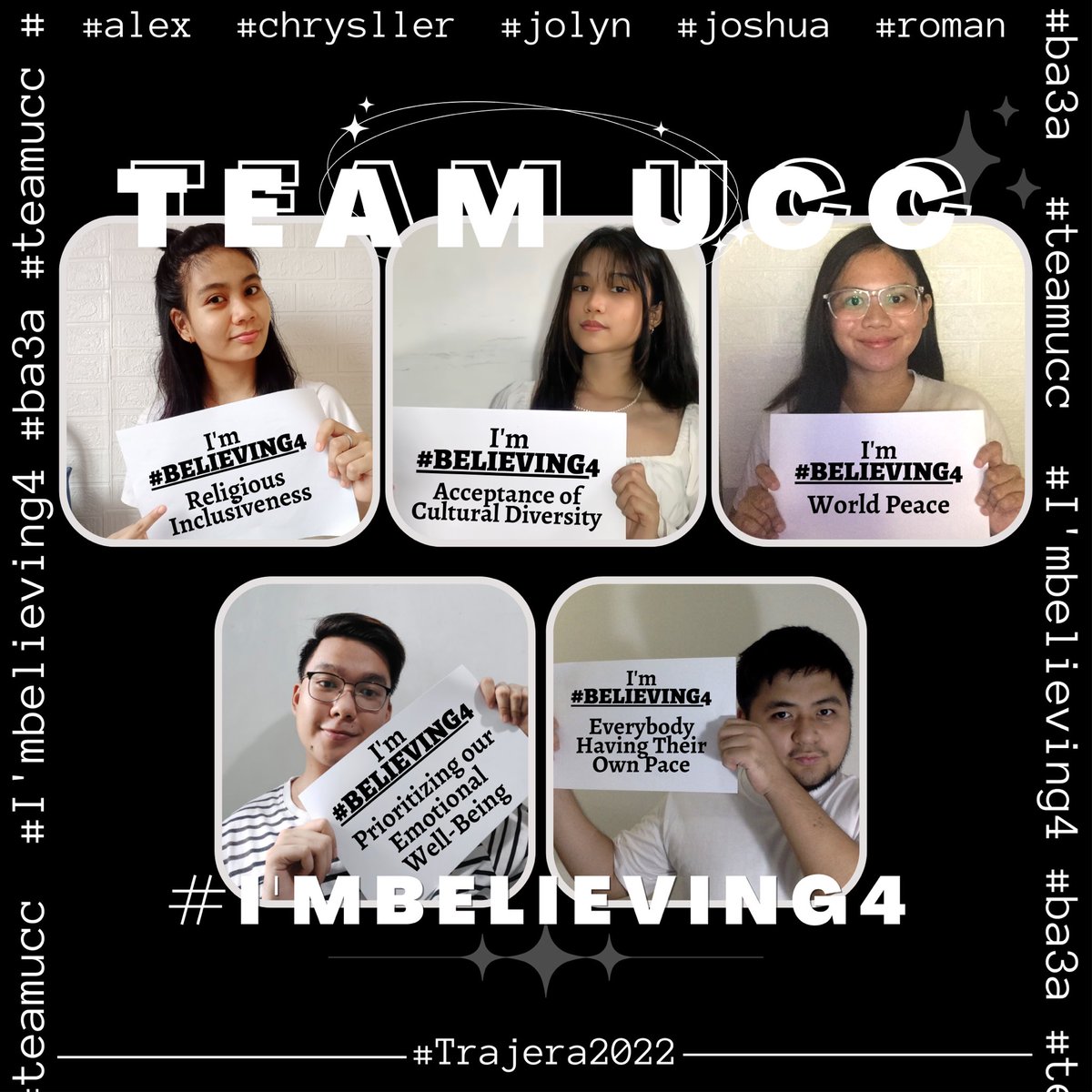 Roman_and_only's tweet photo. The future belongs to those who BELIEVE in the beauty of their dreams ~Eleanor Roosevelt 

TEAM UCC passing by your timelines reminding you to never lose sight of your dreams. 😎

#TeamUCC
#Believe
#BA3A https://t.co/mlhDNOpUeB