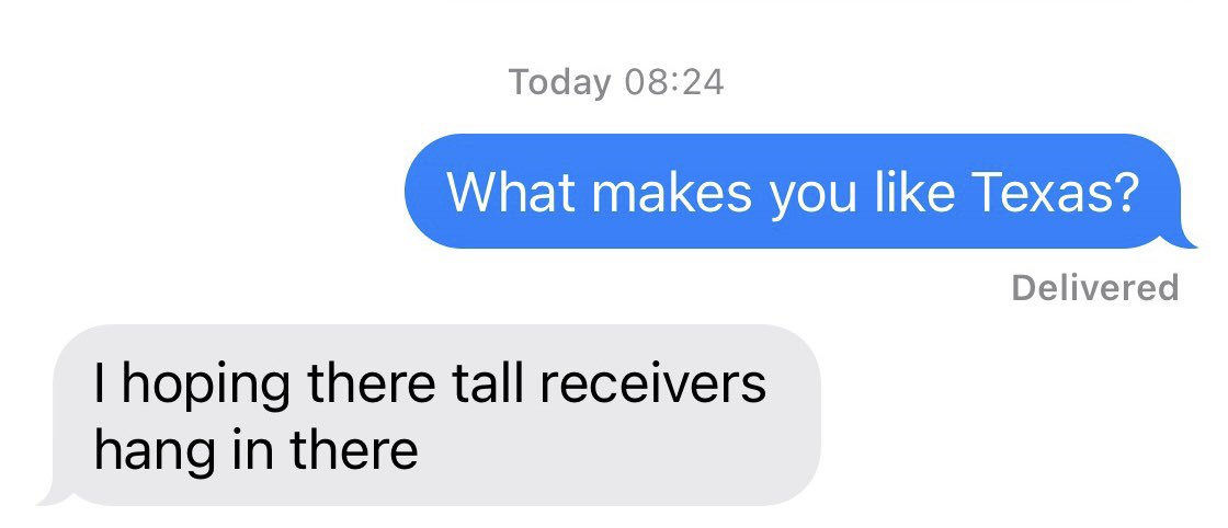 FadeUsports's tweet photo. Den’s reasoning for liking Texas today. This guy! #RollTide #FadeDen https://t.co/timZ5VNeke