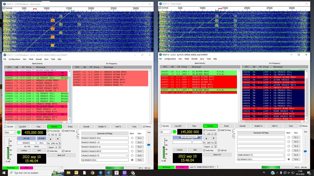 ON2ACO's tweet photo. Thx, perfect contact on RS-44 with Michael W8AB and Alex AC9DX. (me happy) #ft4onsat #AC9DX #W8AB #hamsat #ft8 #ft4 #csntechnologies https://t.co/uSjcefJtG9