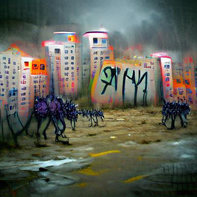 KILABYTES's tweet photo. print("Dystopian Nightmare")
https://t.co/i2R1Ws7iL1
#OnChain #AI #GraffitiArtist
#NFT #ETH #Art #Graffiti #Generative #Graff #Graffhead #GraffitiArt #ArtificialIntelligence #NeuralNetwork #MachineLearning #War #Dystopia #Dystopian #Nightmare https://t.co/euiBQP7Jk5