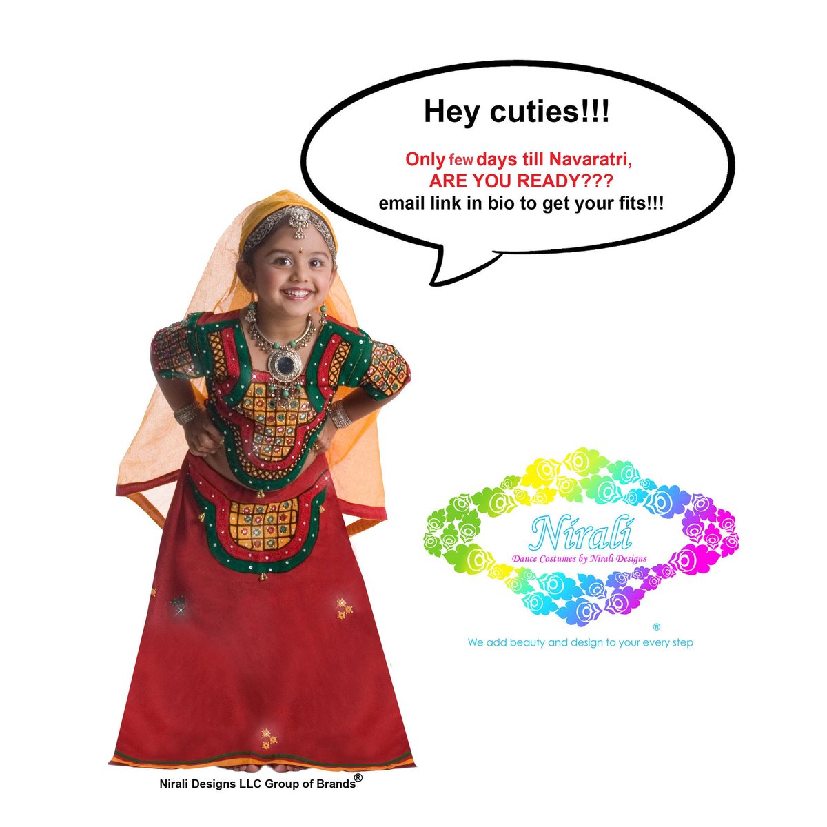 NiraliDesigns's tweet photo. Don’t forget to ask about our Navaratri Promotions NOW until September 15th!!! 
email link in bio😊
#navaratri2022 #garba #raas #dance #bollywooddance #TacoBell #Festival #DesiTok #fyp #desigirl #DesiOutfits #DesiKids #BrownBabies https://t.co/saqdKyO9br