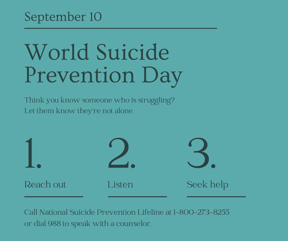 RussellHouseMO's tweet photo. September is National Suicide Prevention Awareness Month. If you or someone you know is struggling with suicidal thoughts, call the National Suicide Prevention Lifeline at 1-800-273-8255 or dial 988 to speak with a counselor. https://t.co/2RJEjO5Ma5