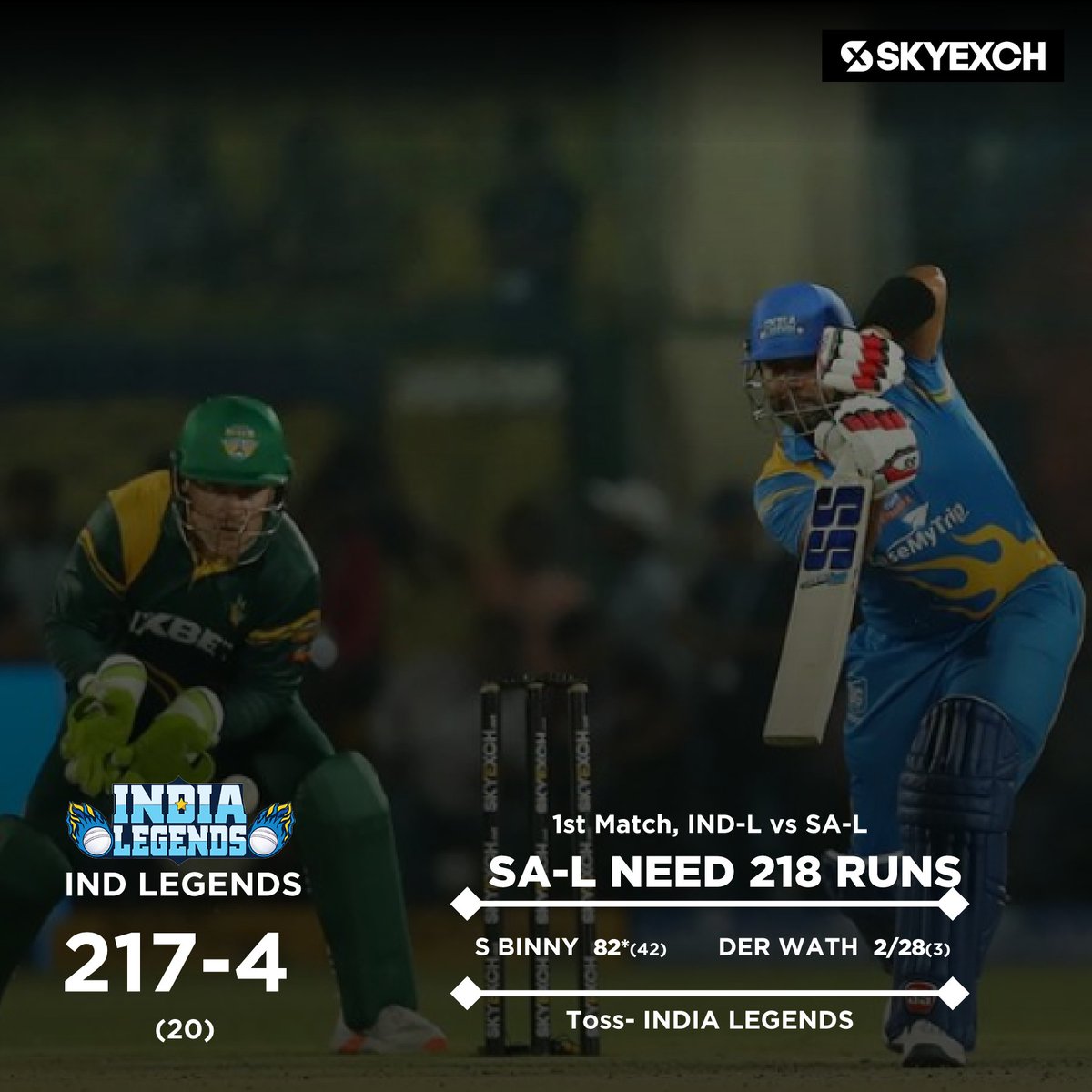 India post a huge score of 217 run in first match against South Africa in Road Safety World Series 2022. 

#LegendsLeagueCricket #BhilwaraGroup #SkyExchCricket #SkyExchSport #T20Cricket #SachinTendulkar #SouthAfricaLegends #IndiaLegends #skyexch #RoadSafetyWorldSeries