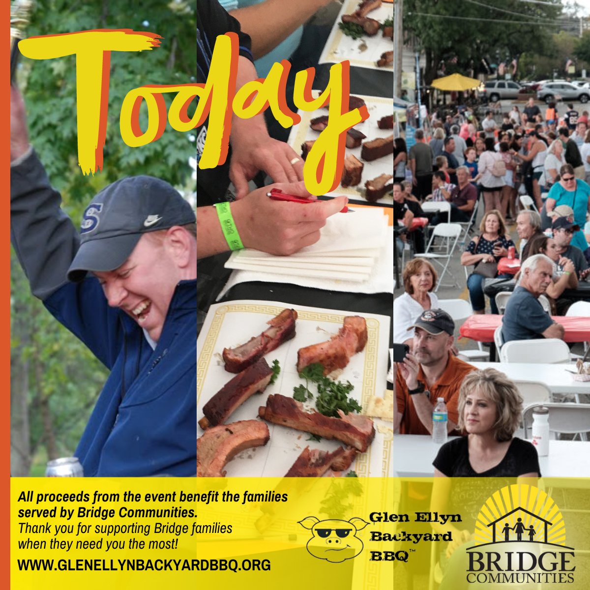 BridgeDuPage's tweet photo. The day is finally here! Come to the Glen Ellyn Backyard BBQ for live music, delicious food, and cold drinks. Bring the kids to play in the Piglet Playland!

Learn More: https://t.co/AhLG8UG4We

#GlenEllynBackyardBBQ #BBQ #Saturday #GlenEllynIL #BridgeCommunities https://t.co/GyIBvE5aWl