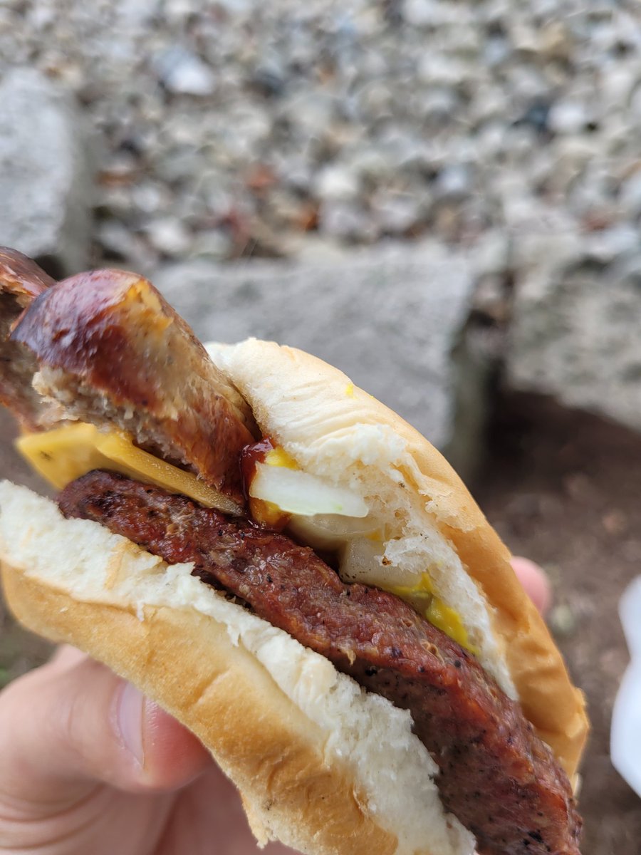 AgentDockry's tweet photo. At a food stand, I received a weird look when I asked for a brat on top of my cheese burger....I can't be the only on that does this, back me up. https://t.co/kBBlxX0WjD