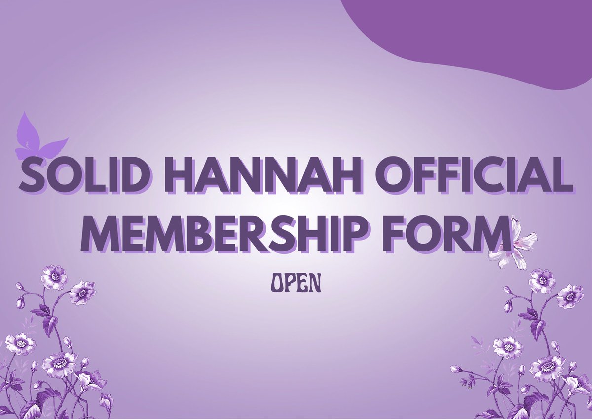 SolidHannahOFC's tweet photo. Ola,We want to open our doors to anyone who wishes to be part of our family. 💜

Fill up our membership application below and be part of our growing Solid Hannah Official Family!Thank u for supporting Our @hannahkathleenp 

📎: https://t.co/VCufvQF9hl

#HannahPangilinan #oHannah https://t.co/yrRPHBavCj