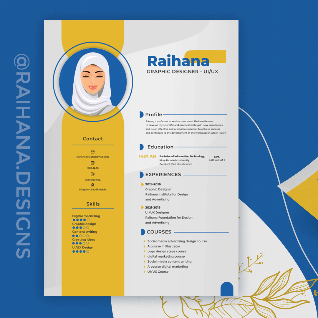 RaihanaDesigns's tweet image. سيرتك الذاتية هي من تتحدث عنك وهي أول انطباع يأخذه أصحاب العمل تجاهك 👌💼

اطلب الآن تصميم سيرتك الذاتية وإترك لنا كتابتها وتنسيقها وإبراز نقاط القوة لديك  💡📄 .

WhatsApp 👇🏻✨ 
wa.me/message/KIZRHD…

 #اليوم_الوطني_٩٢ #سيرة_ذاتية #تصميم_سيرة_ذاتية
#تصميم #الملكة_إليزابيث