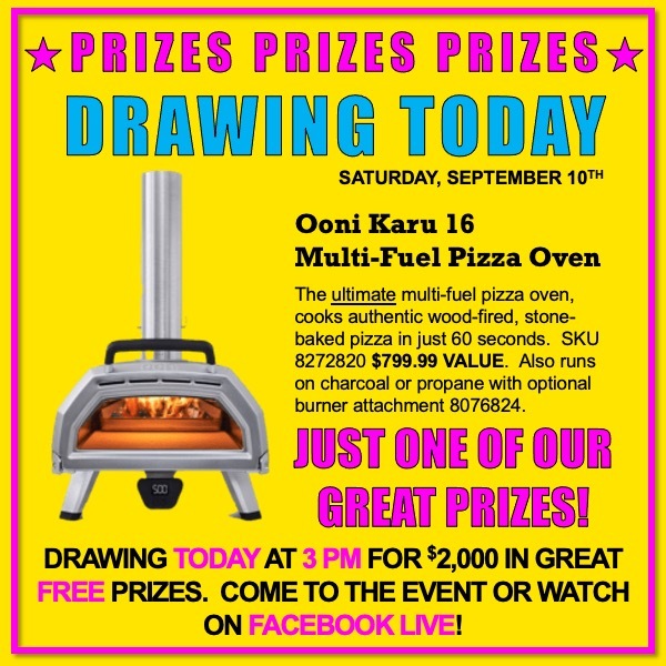 PRIZES drawing today at 3pm at 417 S Broadway! Or, watch on Facebook Live. Winners not present will be notified via email. You can still enter to win today until 2pm! #WinPrizes #StoreClosing
