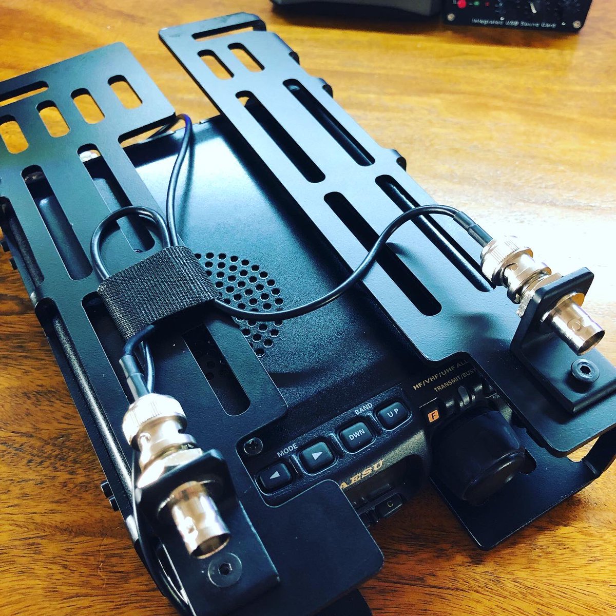 thetechprepper1's tweet photo. Step: 2 Want to build a Yaesu FT-818ND manpack radio?

1. Buy the ARMOLOQ TPA pack. frame
2. Relocate both the VHF/UHF and HF antennas to the front with BNC relocation mounts 

#thetechprepper #yaesu #ft818 #manpack #armoloq https://t.co/mOFzZli5I3