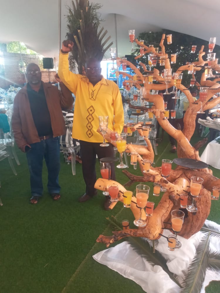 [PHOTOS] AZAPO Limpopo Deputy Chairperson Cde <a href="/JKMathabatha/">Jeriel Mathabatha</a>, Organiser Cde <a href="/RachThabo/">ThaboRach</a> joined by the BC Veteran Ntate Mathata Tsedu and Tshisaulo Tribal Chief at the celebratory life event &amp; tombstone unveiling of Mme Tshinakoho Mutobvu at Tshisaulo graveyards outside Thohoyandou.