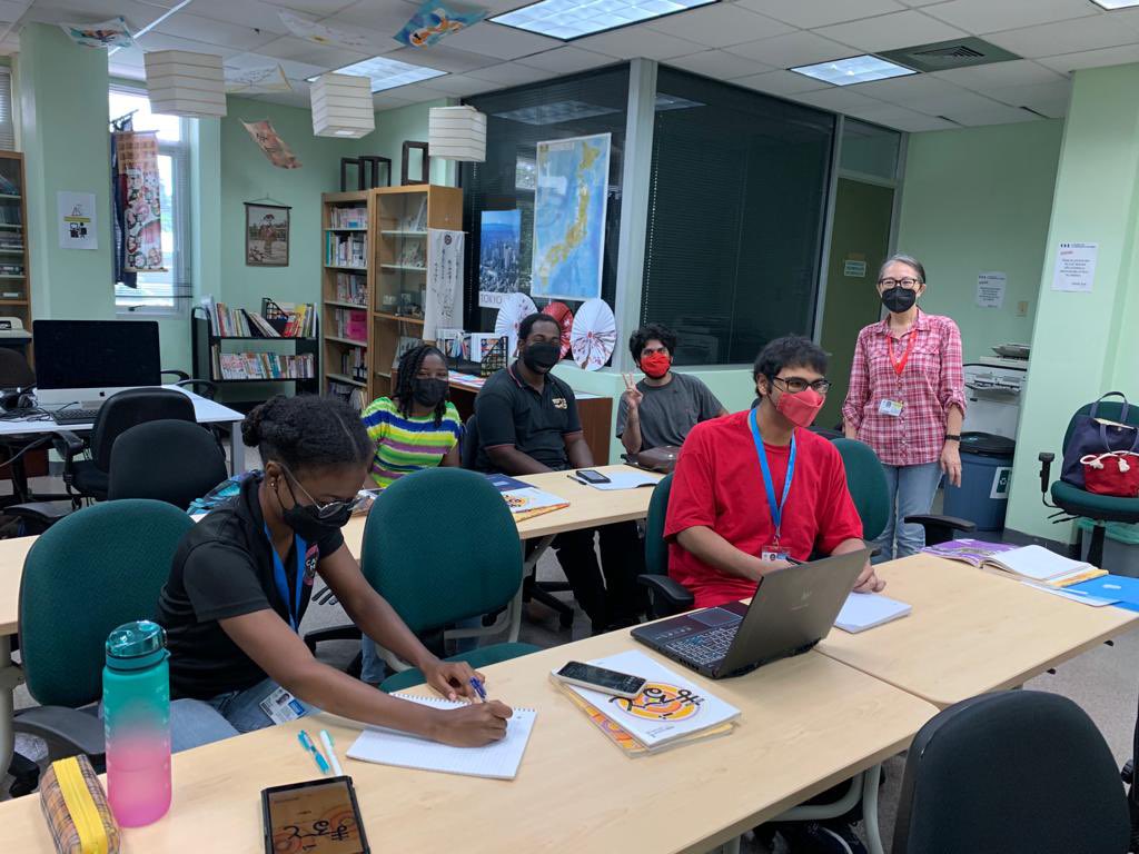 CLLUWI's tweet photo. So happy to have our students and tutors back in the building! Excellent morning! We’re ready for the afternoon groups! @UWI_StAugustine @UWISTAGuild #languages #nihongo #japanese #learnalanguage #BeUWI https://t.co/EBm0CjgTPn
