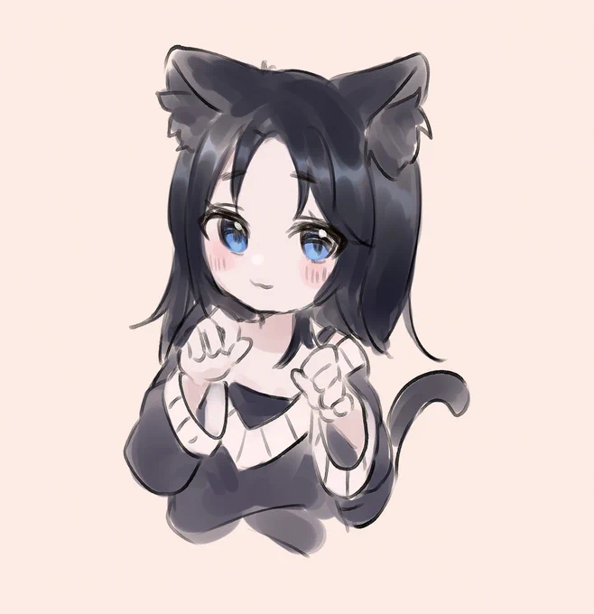 謝謝清歌踏月讓我認識這隻超可愛ㄉ小黑貓 #AsakArt 