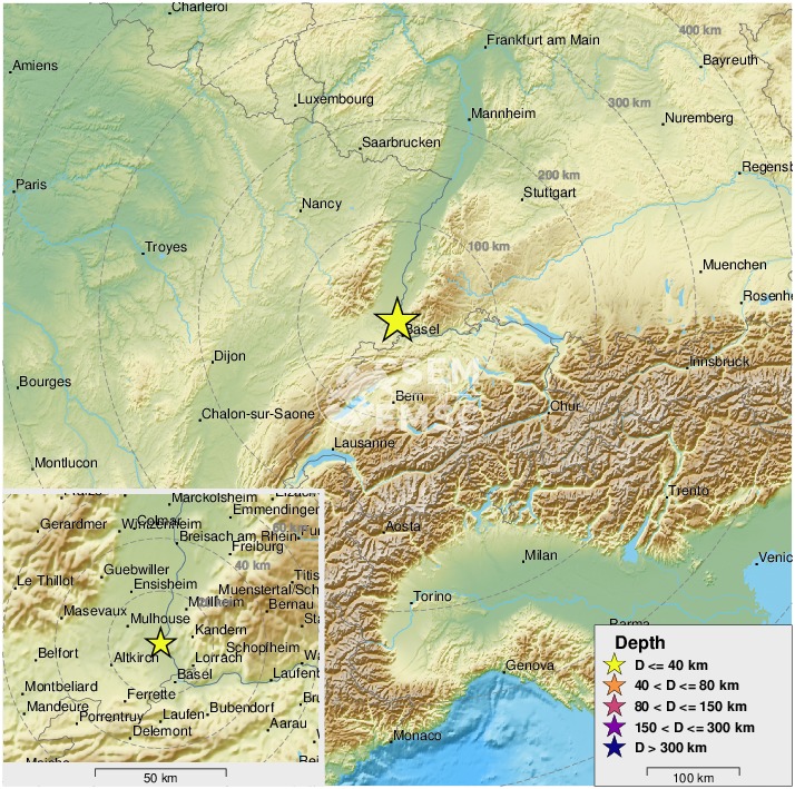 LastQuake's tweet photo. 🔔#Earthquake (#Erdbeben, #séisme) M2.5 occurred 16 km NW of #Basel (#Switzerland) 4 min ago (local time 18:07:45). More info at:
📱https://t.co/LBaVNedOuH
🌐https://t.co/oDaFd54tbX
🖥https://t.co/DQ9ZuEO9Wa https://t.co/P0hWW5i9pB