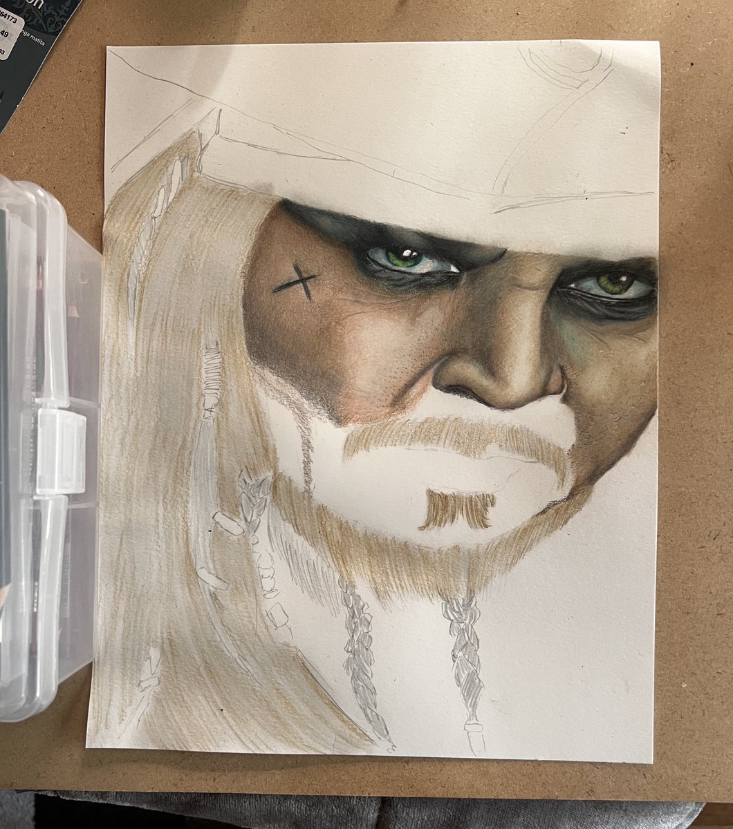 brunettesimgirl's tweet photo. Nose…

Not done and this has taken the longest so far. 2 hours to get the nose to this point.

#prismacoloredpencils #drawing #art #jacksparrow #johnnydeppdrawing #captainjacksparrow #coloredpencils https://t.co/vWlwteRKSM