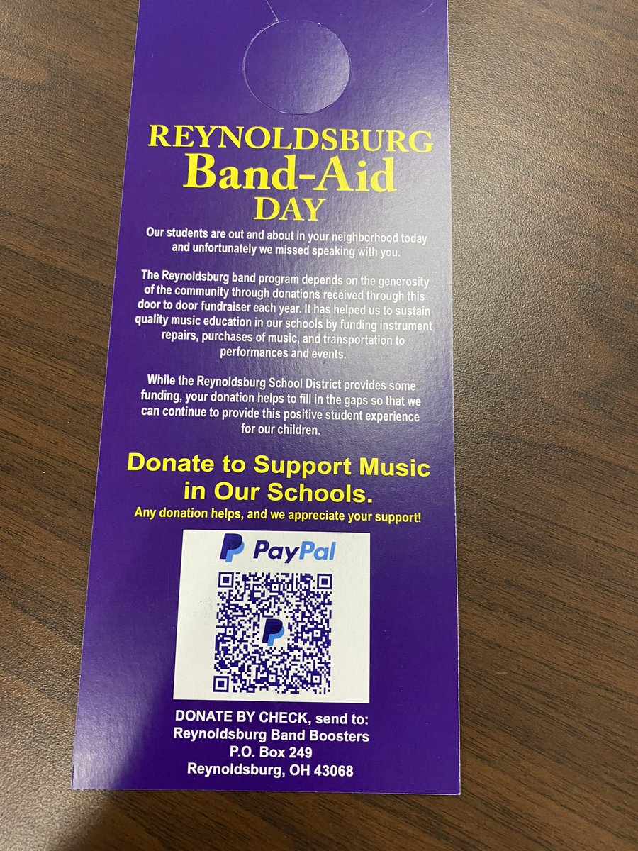 Please be on the lookout for our students today raising money for our programs! If you would like to donate please check out the code below. We appreciate you all!